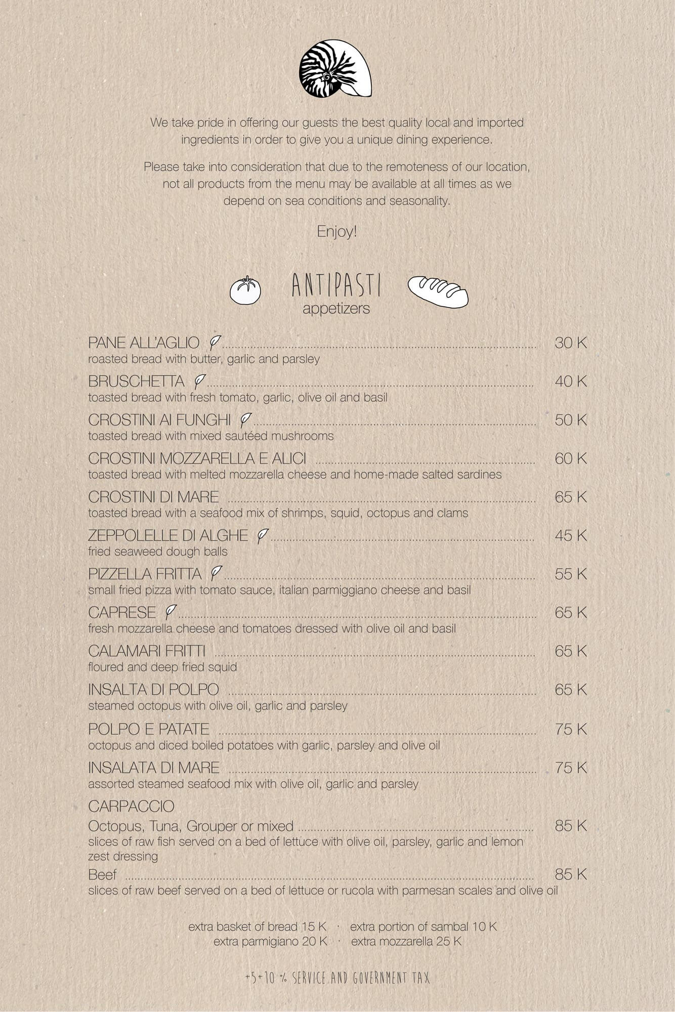 Gili Asahan Eco Lodge Nautilus Restaurant Menu1