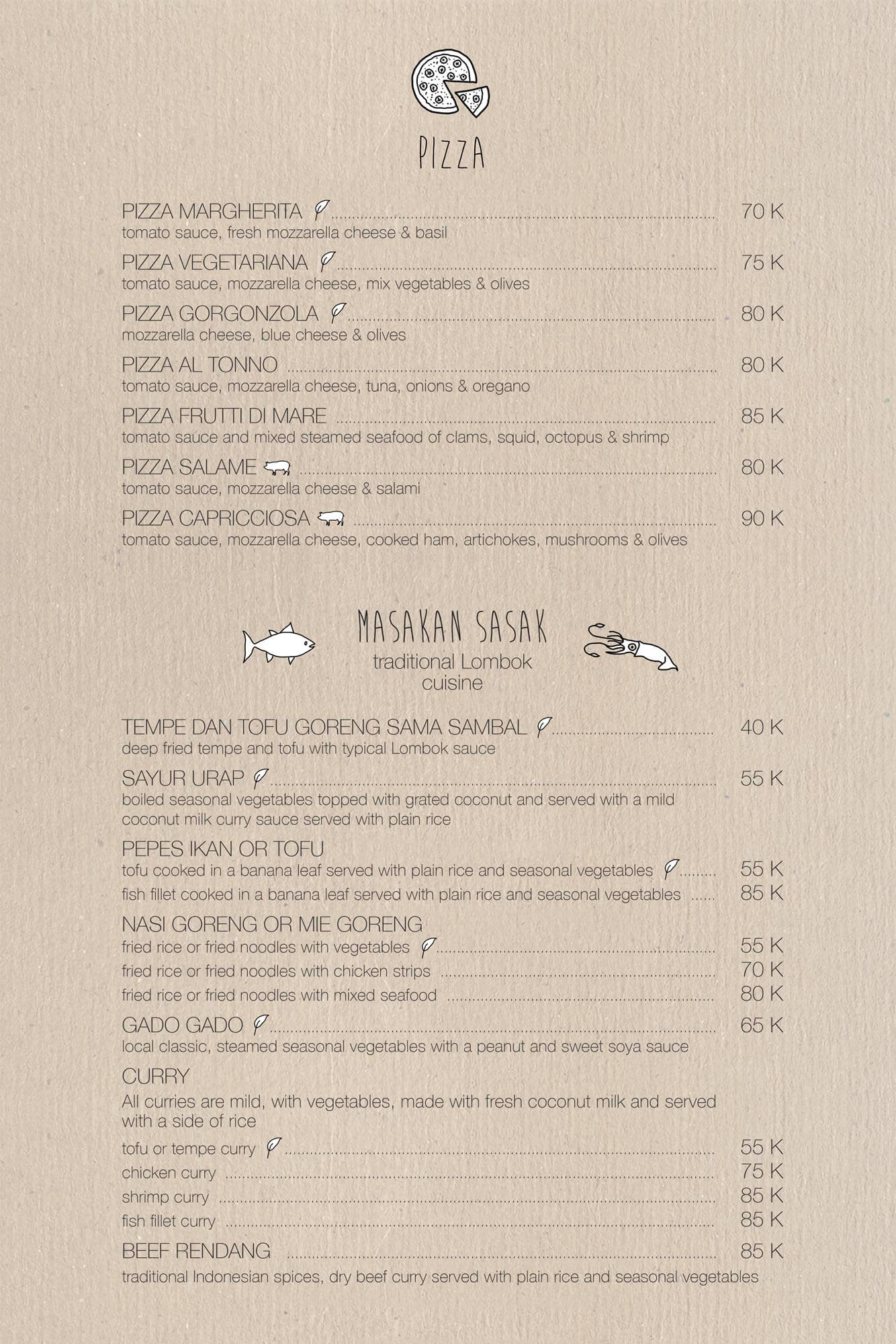 Gili Asahan Eco Lodge Nautilus Restaurant Menu6
